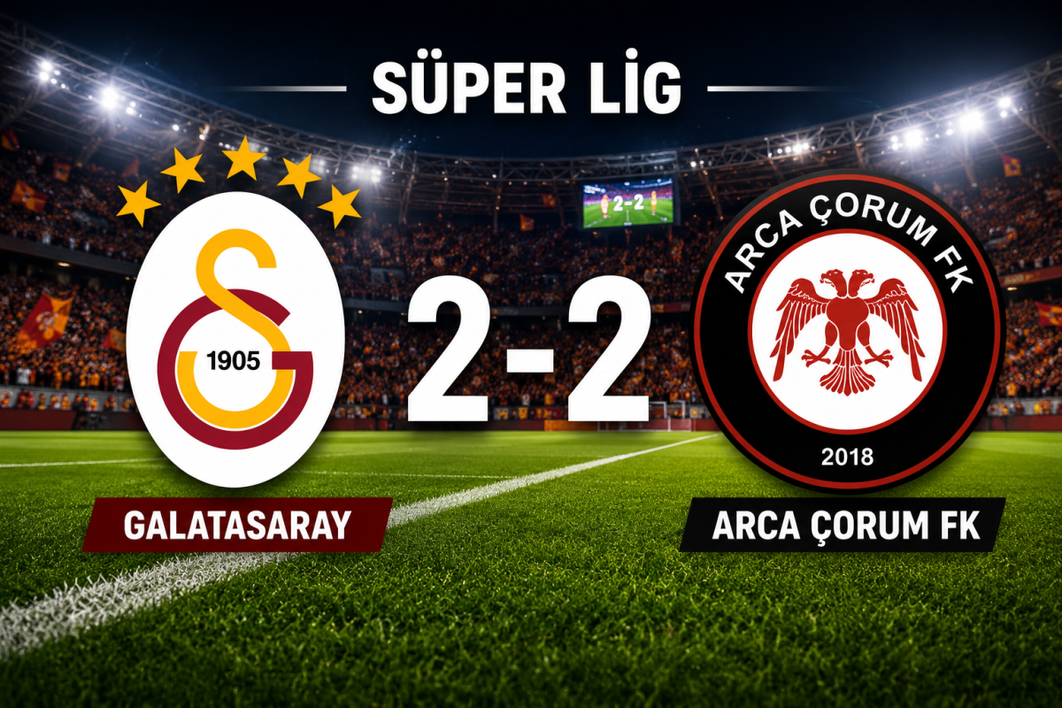 Galatasaray Sahasında Arca Çorum FK ile 2-2 Berabere Kaldı