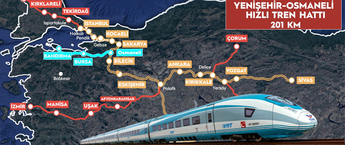 BURSA YÜKSEK HIZLI TREN AĞINA KATILIYOR: HATTA SON AŞAMAYA GELİNDİ