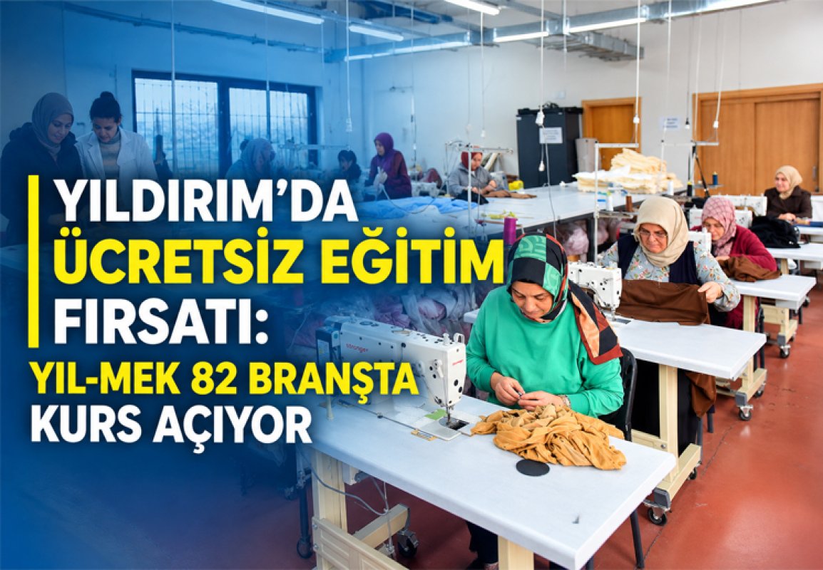 YILDIRIM’DA ÜCRETSİZ EĞİTİM FIRSATI: YIL-MEK 82 BRANŞTA KURS AÇIYOR